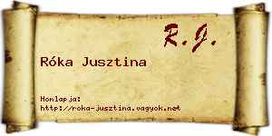Róka Jusztina névjegykártya